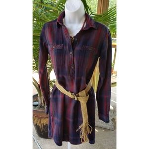 Eddie Bauer Flannel Plaid Shirt Dress 0
